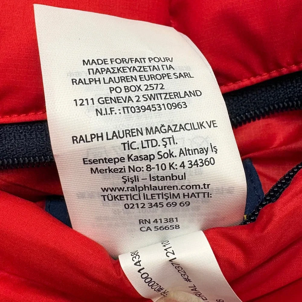 Polo Ralph Lauren Puffer Vest Kids 8 Red Navy Reversible Down Quilted Vest NEW